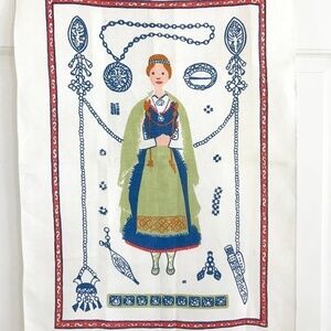Vintage 1960s Eva Tammi Finnish Woman Wall Hanging Textile